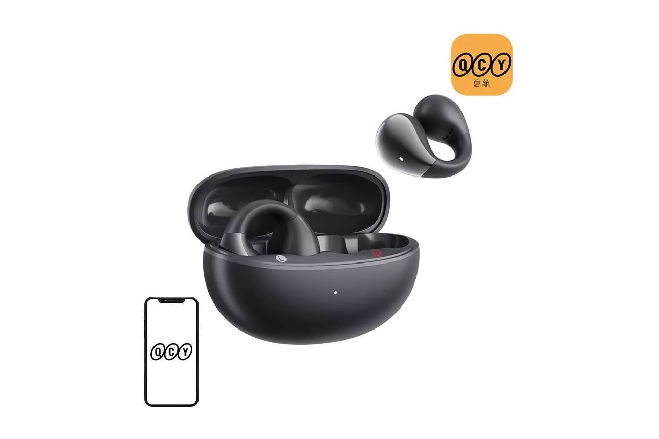 Auriculares QCY Crossky Clip C30 inal&aacute;mbricos Bluetooth 5.4 deportivos negros