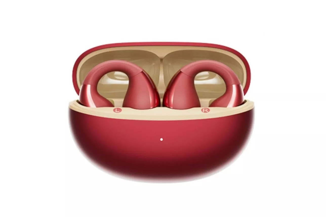 Auriculares QCY Crossky Clip C30S inal&aacute;mbricos Bluetooth 6.0 con cancelaci&oacute;n de ruido y protecci&oacute;n IPX5 rojos