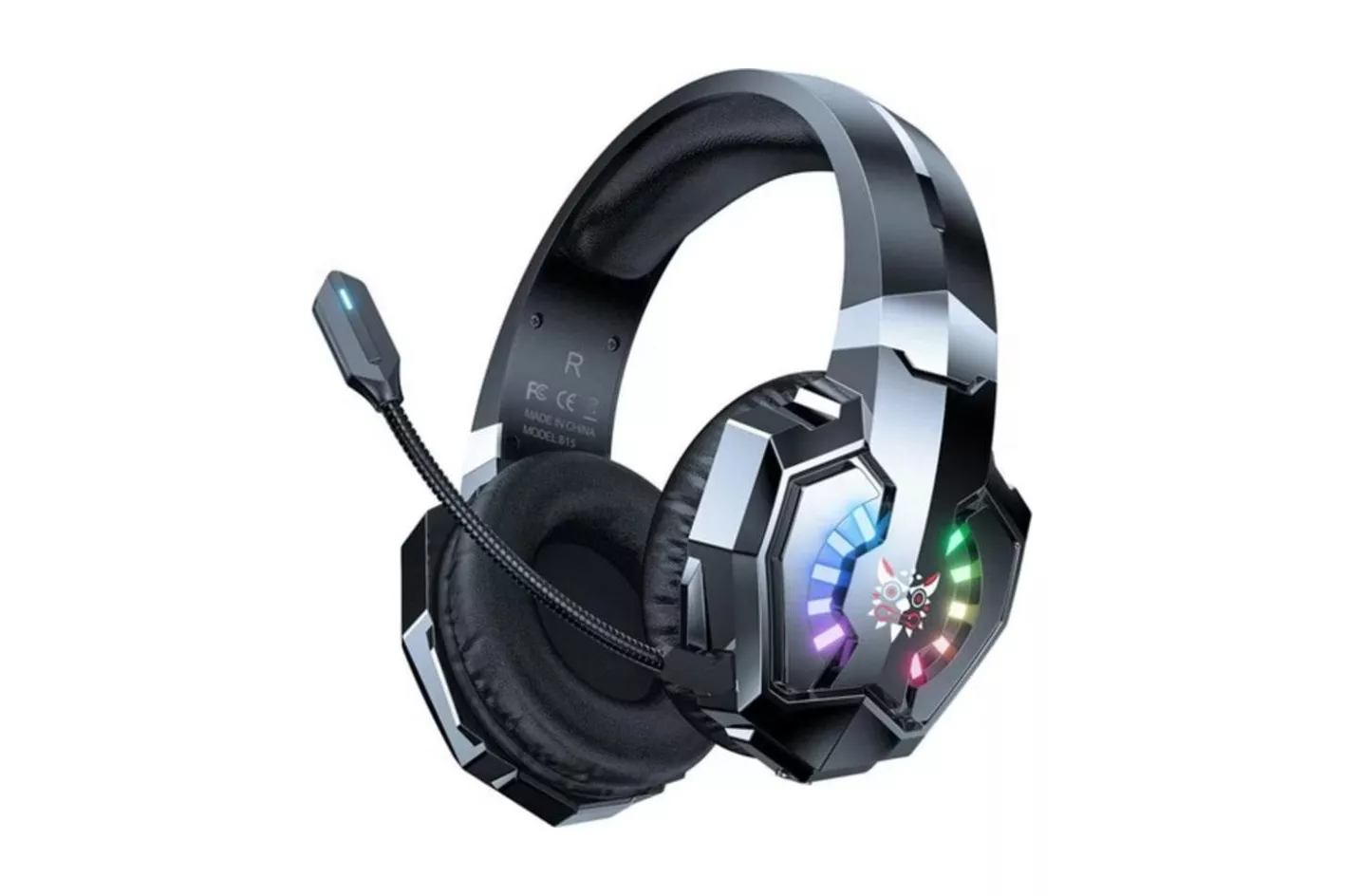Auriculares Onikuma B15 inal&aacute;mbricos Over Ear para gaming con micr&oacute;fono y RGB negro