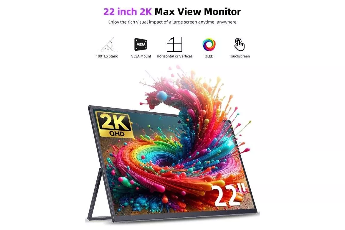 Monitor Uperfect 22" QHD 60Hz QLED port&aacute;til USB-C Mini HDMI antirreflejo VESA