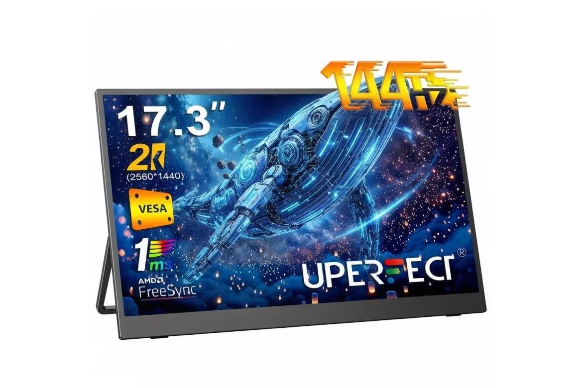 Monitor Uperfect 17,3" QHD 144Hz IPS port&aacute;til cuerpo met&aacute;lico VESA 1ms