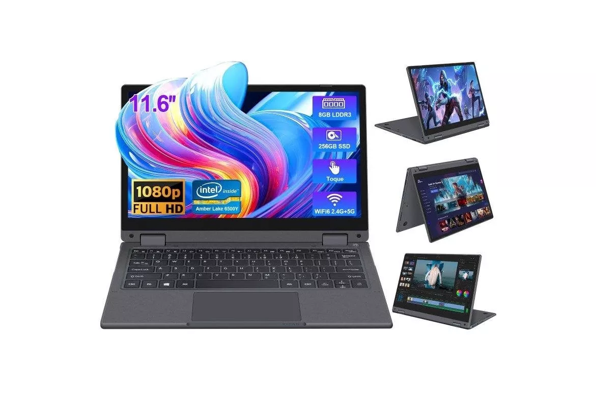 Port&aacute;til INTECHNE Convertible 11,6" Intel Core 6500Y 8GB UHD 615 256GB SSD Windows 11 Pro pantalla t&aacute;ctil
