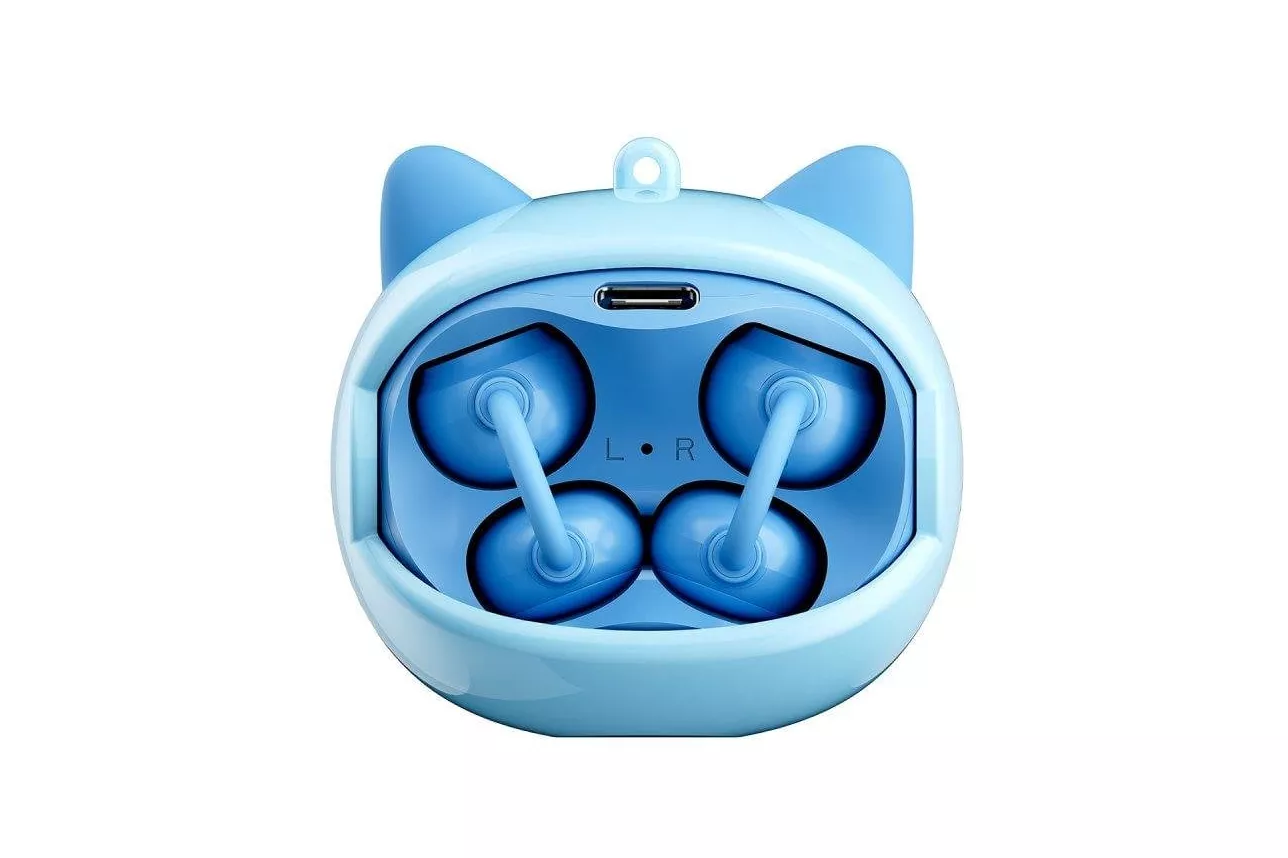 Auriculares Blackview Airbuds K1 inal&aacute;mbricos Bluetooth 6.0 para ni&ntilde;os con dise&ntilde;o divertido azul