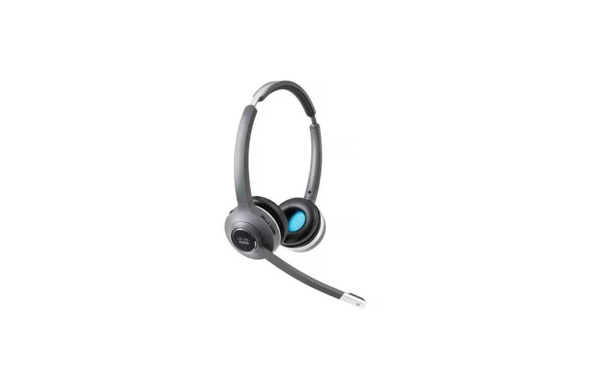 Auriculares Cisco 562 inal&aacute;mbricos Bluetooth para oficina con micr&oacute;fono y base, negro y gris