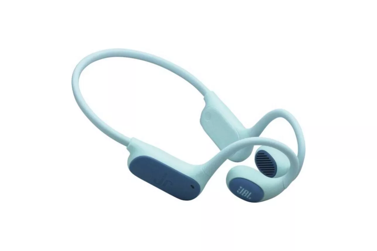 Auriculares JBL Junior Free inal&aacute;mbricos Bluetooth para deportes con protecci&oacute;n IPX4, micr&oacute;fono y color verde azulado