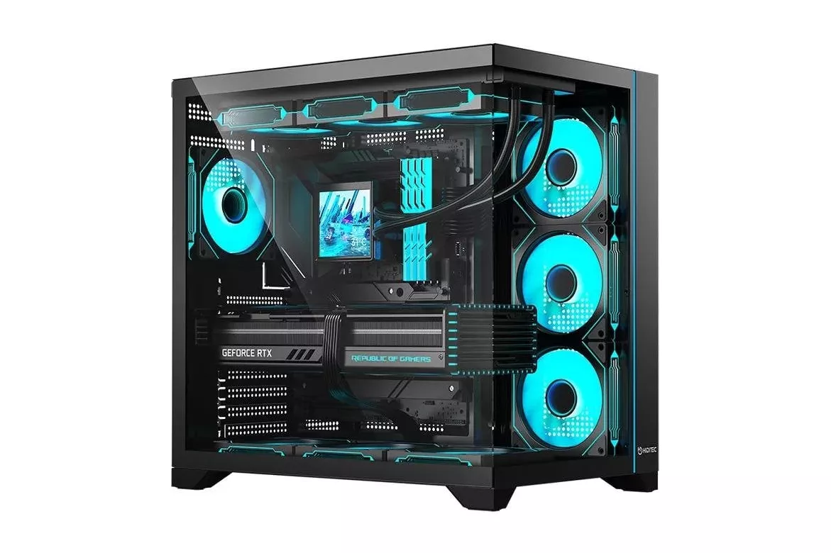 Torre PC Carcasa PC Hiditec H3 PRO Midi Tower Negro Transparente ATX
