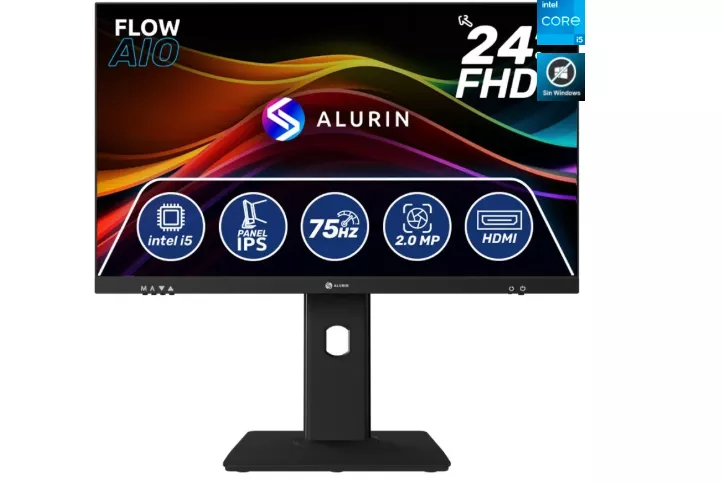 Alurin Flow AIO i5-12400 /16GB/24" Altura regulable