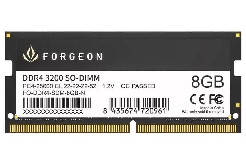 Forgeon Cyclone PLUS SODIMM DDR4 3200 MHz 8GB CL22 Negra