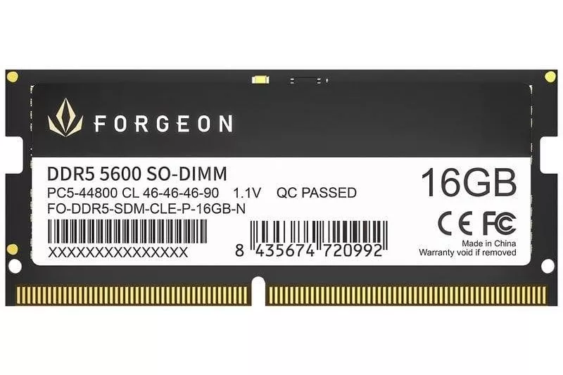 Forgeon Cyclone PRO SODIMM DDR5 5600 MHz 16GB CL46 Negra