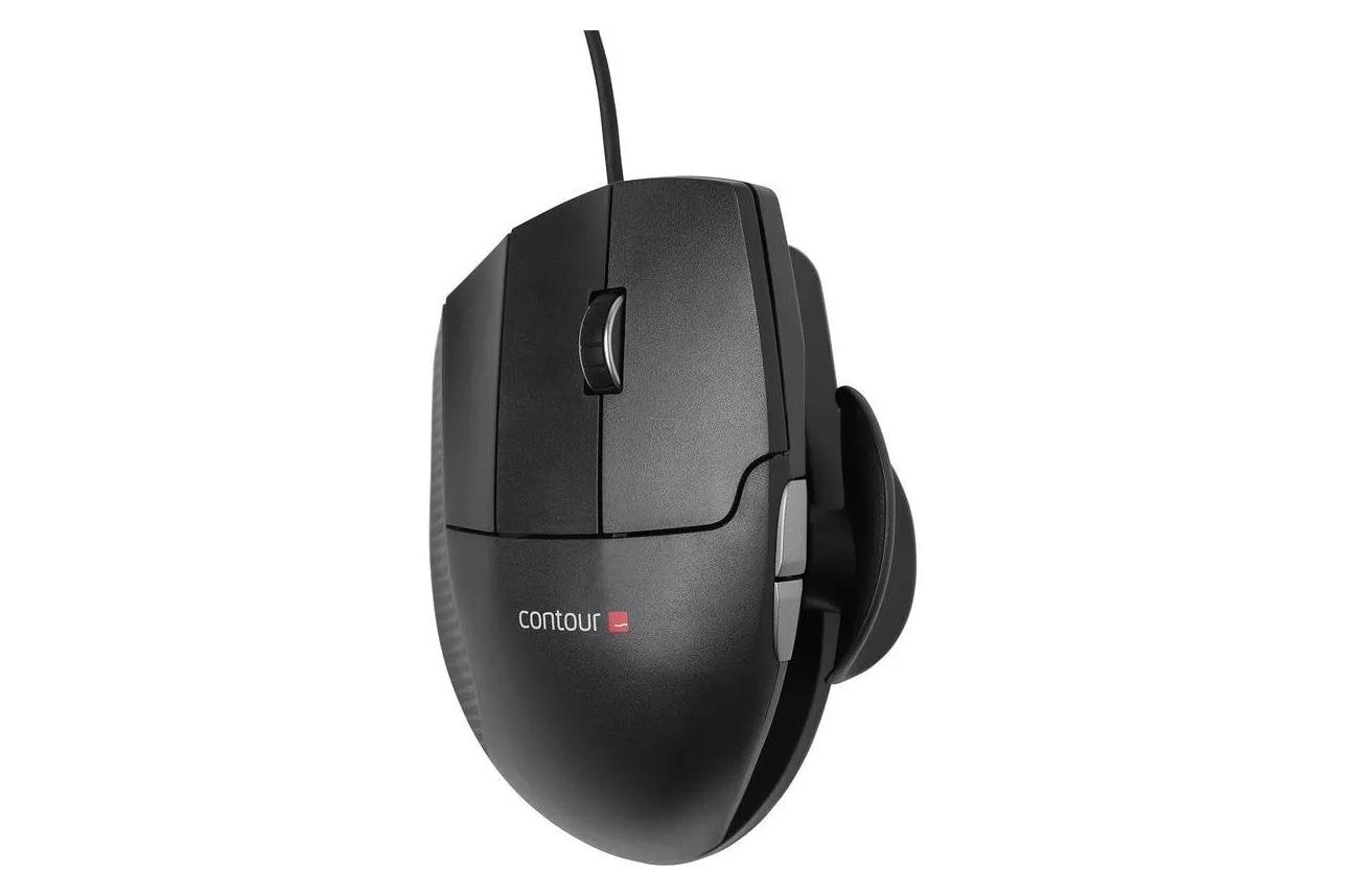 Rat&oacute;n Contour Design Unimouse Left Cableado 2800 DPI Negro Ajustable Ergon&oacute;mico