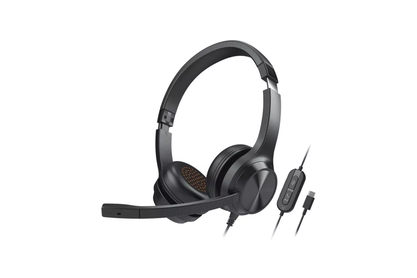 Auriculares Creative Chat USB con cable USB-C, cancelaci&oacute;n de ruido, micr&oacute;fono y uso oficina, negro