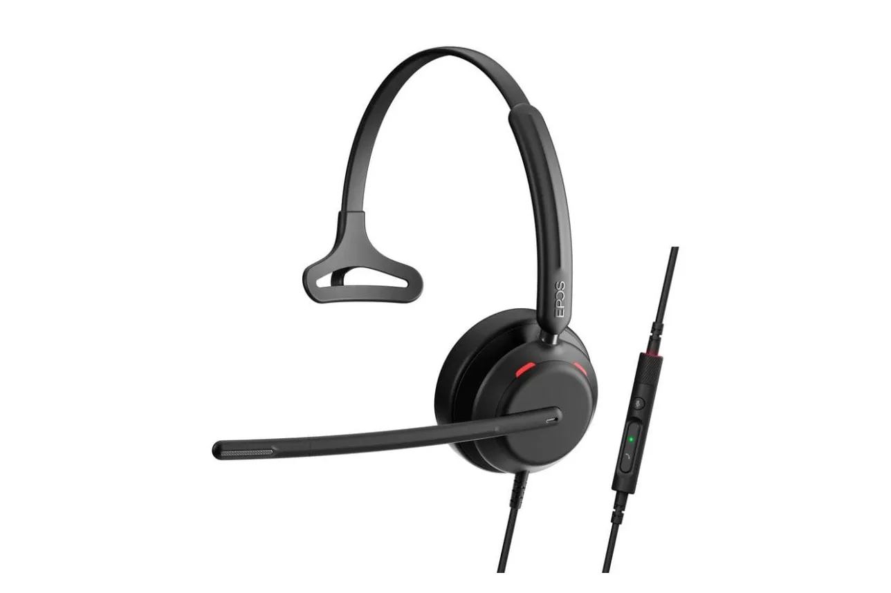 Auriculares EPOS IMPACT 730 con cable USB-C y adaptador USB-A para llamadas y m&uacute;sica negros