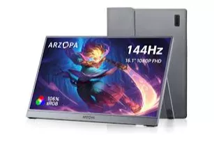 ARZOPA Z1FC 16 1 144Hz Monitor Port til Gaming Monitor Ultra Delgado Segunda Pantalla Externa para Laptop PC Mac PS3 4 5 Xbox