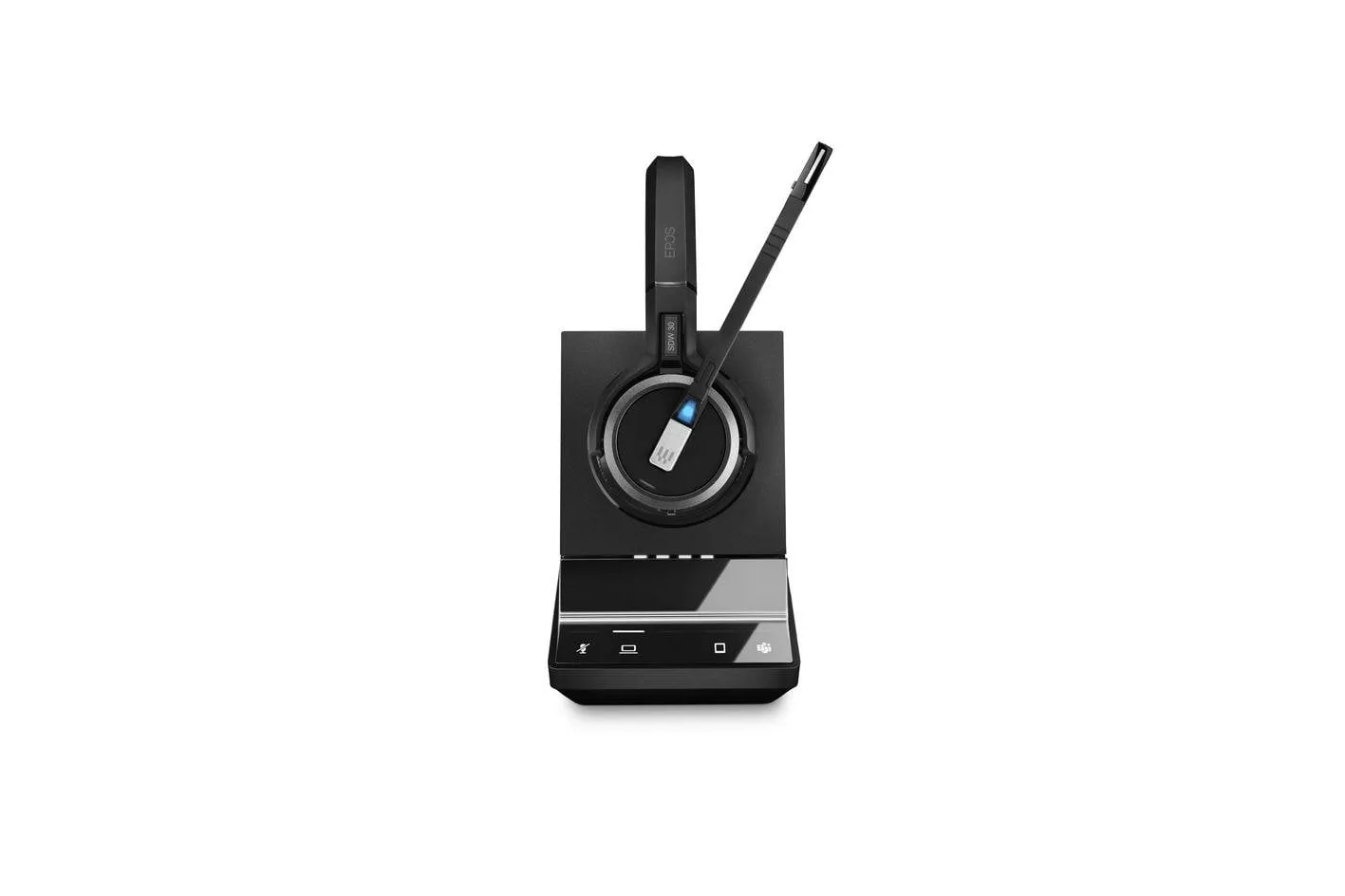 Auriculares EPOS IMPACT SDW 5033T inal&aacute;mbricos DECT con cancelaci&oacute;n de ruido, micr&oacute;fono y base, negro