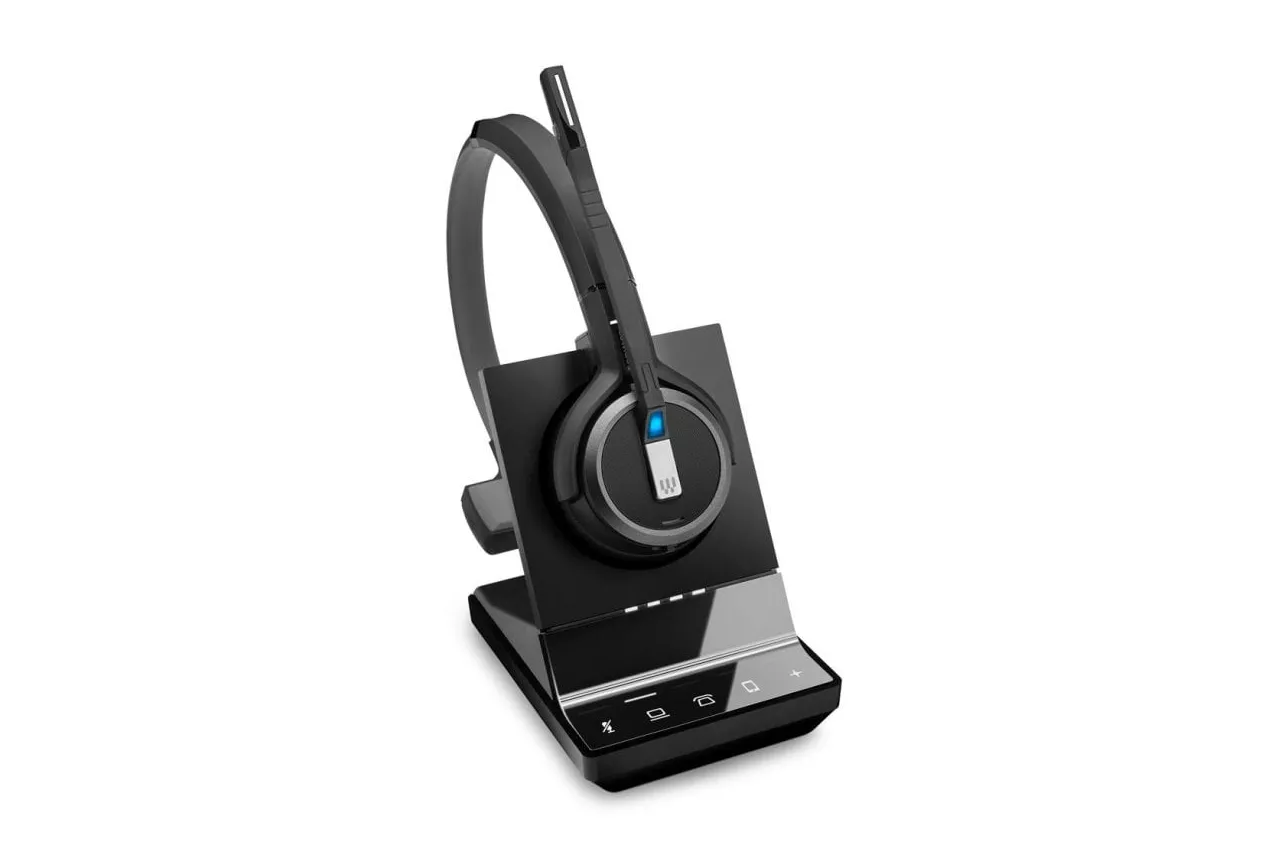 Auriculares EPOS IMPACT SDW 5036 inal&aacute;mbricos DECT con cancelaci&oacute;n de ruido, micr&oacute;fono y alcance 180 m, negro