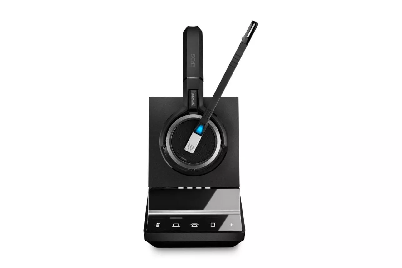Auriculares EPOS IMPACT SDW 5065 inal&aacute;mbricos DECT con cancelaci&oacute;n de ruido, micr&oacute;fono y diadema, negros