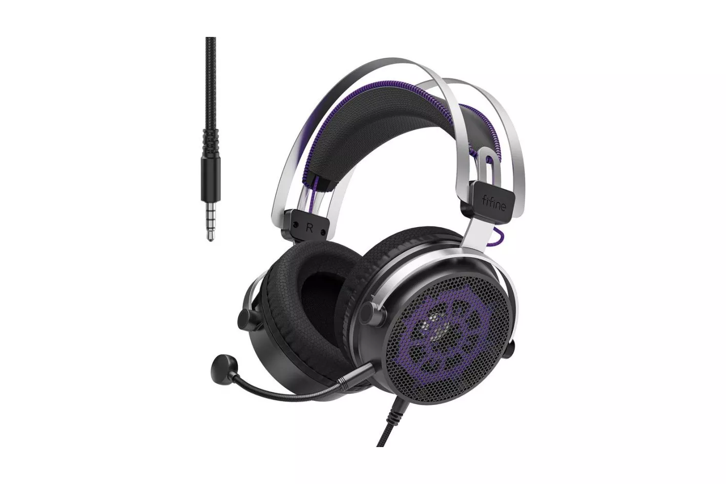 Auriculares Fifine H18 con cable USB y jack 3,5 mm para gaming con sonido 7.1 negro