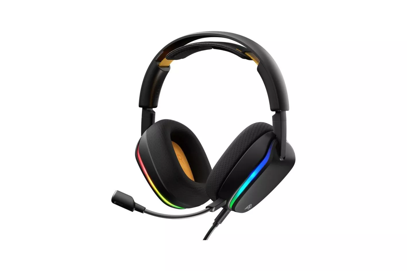 Auriculares Glorious GHS Eternal RGB con cable USB-C para gaming, micr&oacute;fono extra&iacute;ble y RGB, negros