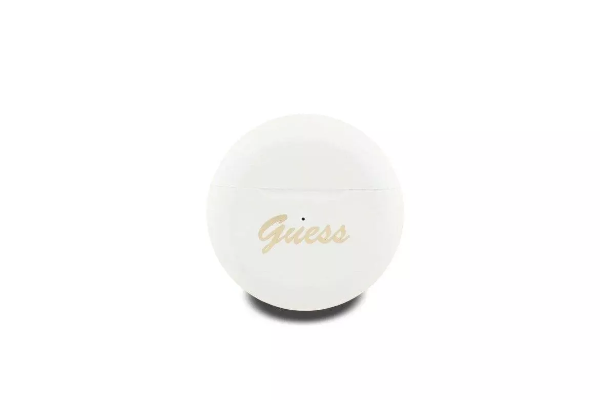 Auriculares Guess TWS inal&aacute;mbricos Bluetooth intraurales con dise&ntilde;o compacto y logo estampado blanco
