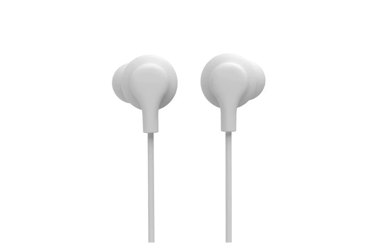 Auriculares Hama Popply con cable Jack 3,5 mm, control en l&iacute;nea y micr&oacute;fono blanco