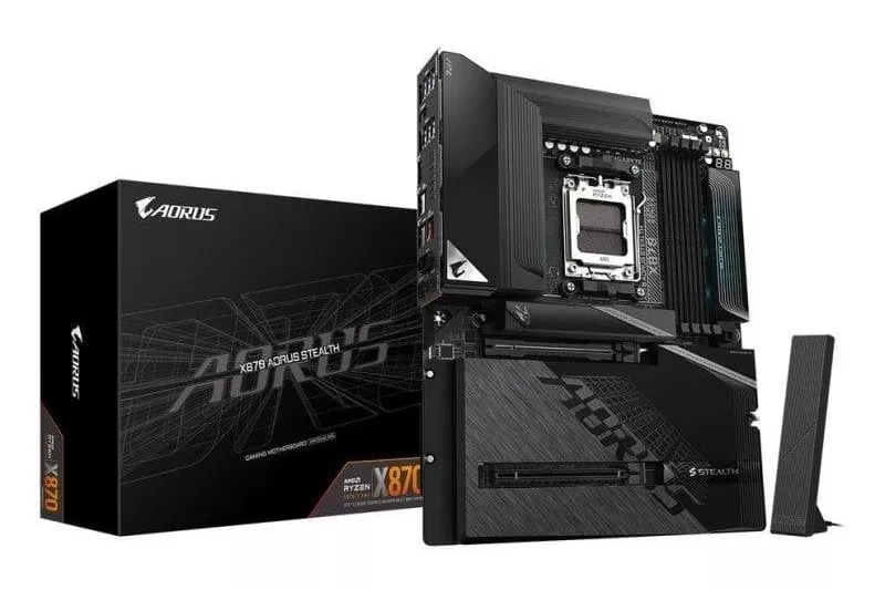 Placa Base Gigabyte X870 AORUS STEALTH X870 AM5 DDR5 ATX WiFi 7 PCIe 5.0 USB4 5GbE RGB