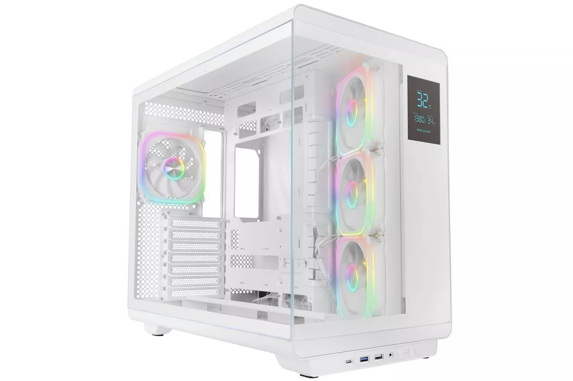 Caja PC Mars Gaming MC-REVPROW ATX Pantalla LCD 4,3" ARGB Blanco