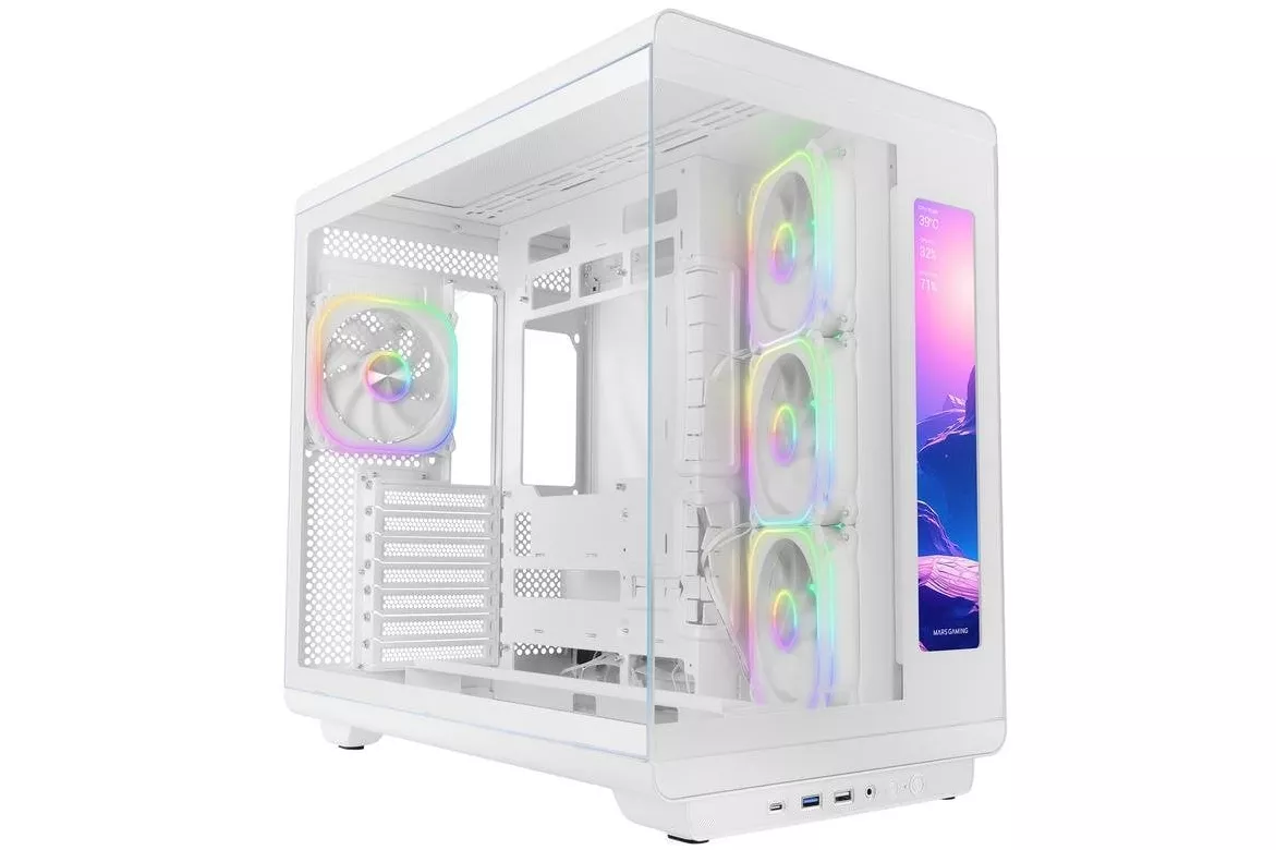Caja PC Mars Gaming MC-REVMAX Pantalla IPS 11.8" Dise&ntilde;o Panor&aacute;mico Blanca