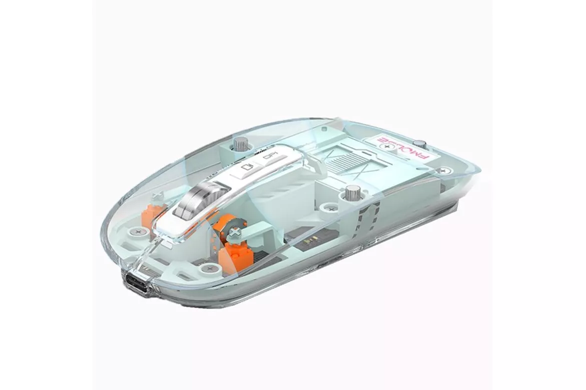 Kinsi M133 Rat&oacute;n &Oacute;ptico Inal&aacute;mbrico 2400DPI Transparente