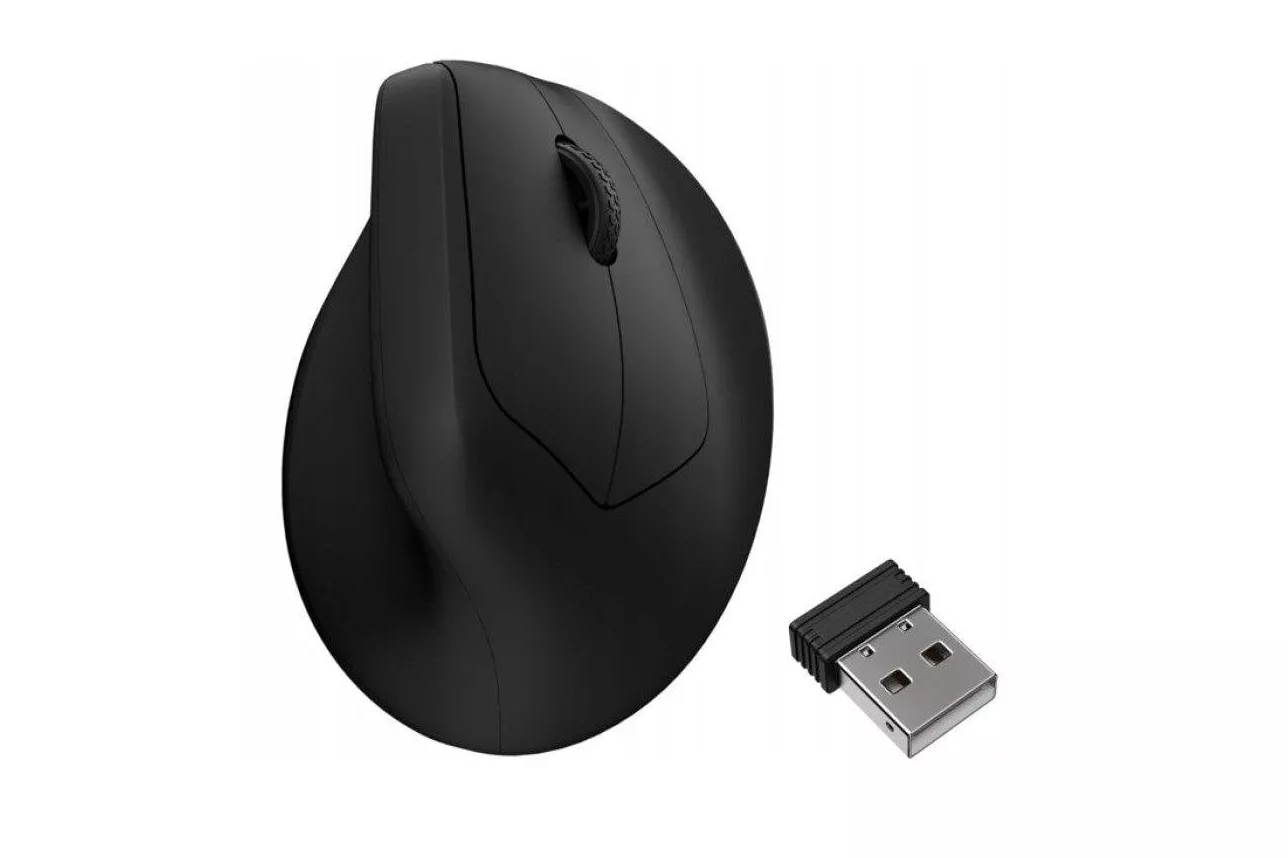 Rat&oacute;n Keychron M5-A29 Inal&aacute;mbrico Vertical 12000 DPI Negro 8 Botones