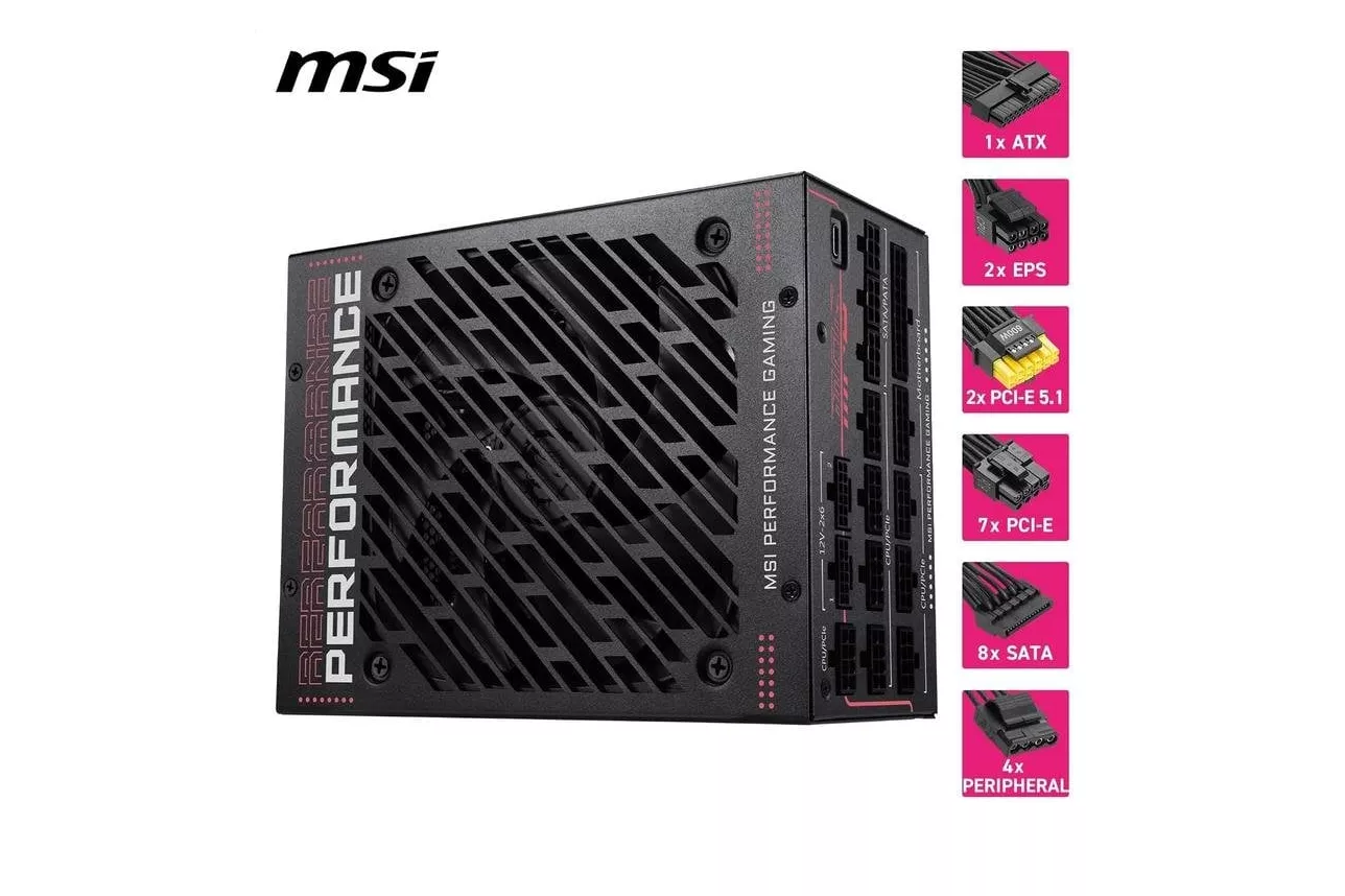 Fuente de Alimentaci&oacute;n MSI MPG Ai1600TS 1600W Certificaci&oacute;n 80+ Titanium modular