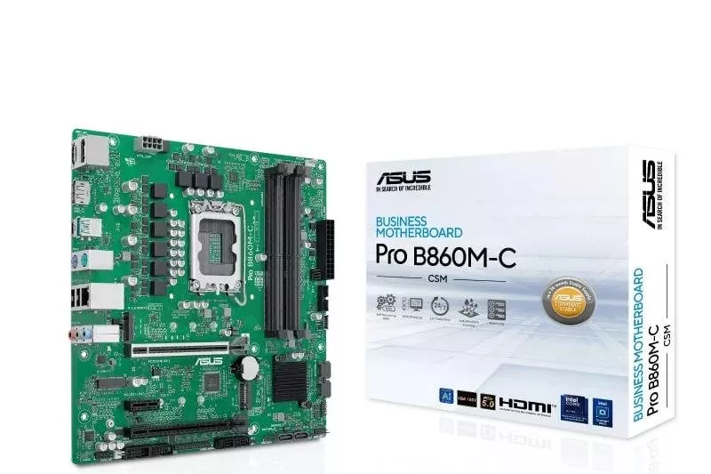 Placa Base ASUS PRO B860M-C-CSM B860 LGA 1851 DDR5 Micro ATX Gigabit Ethernet RAID