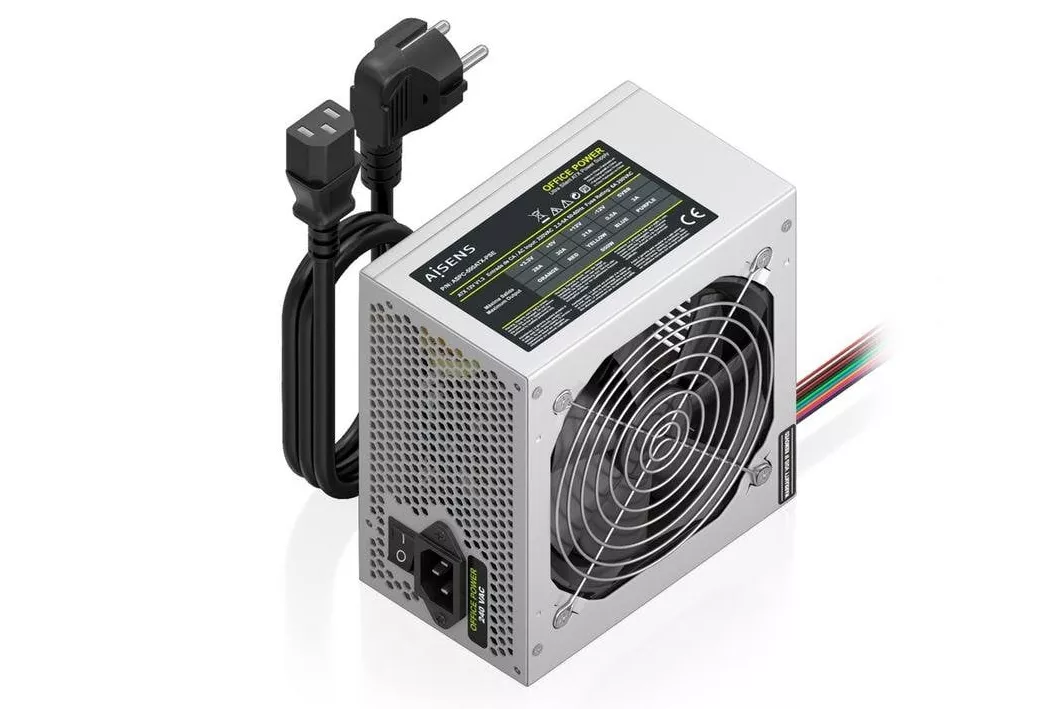 Fuente de Alimentaci&oacute;n AISENS ASPC-500ATX-PSE 500W CE RoHS bot&oacute;n encendido