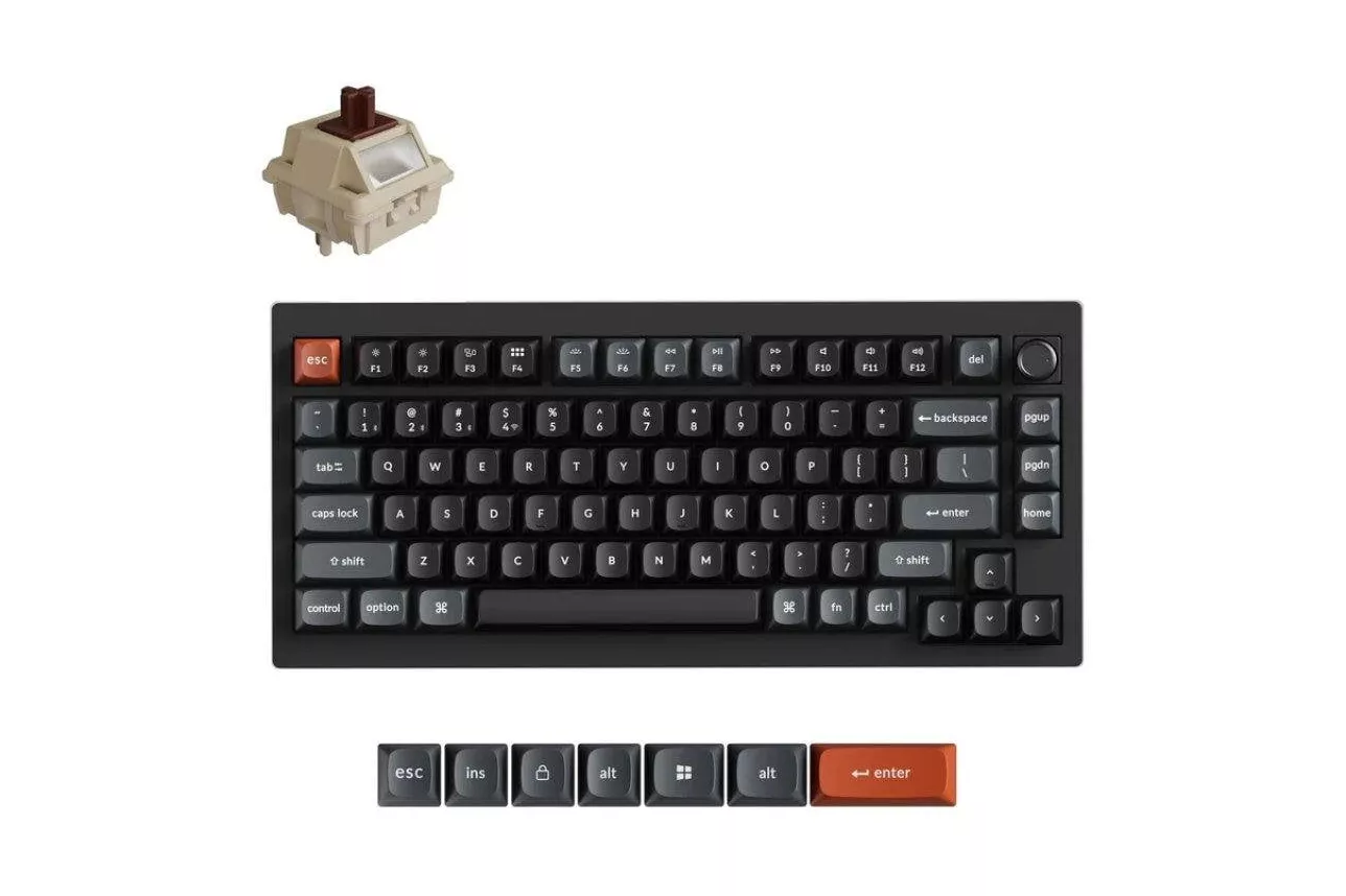 Teclado Keychron V1 Ultra 8K 75% mec&aacute;nico inal&aacute;mbrico RGB Hot-Swappable Spanish Layout Bluetooth