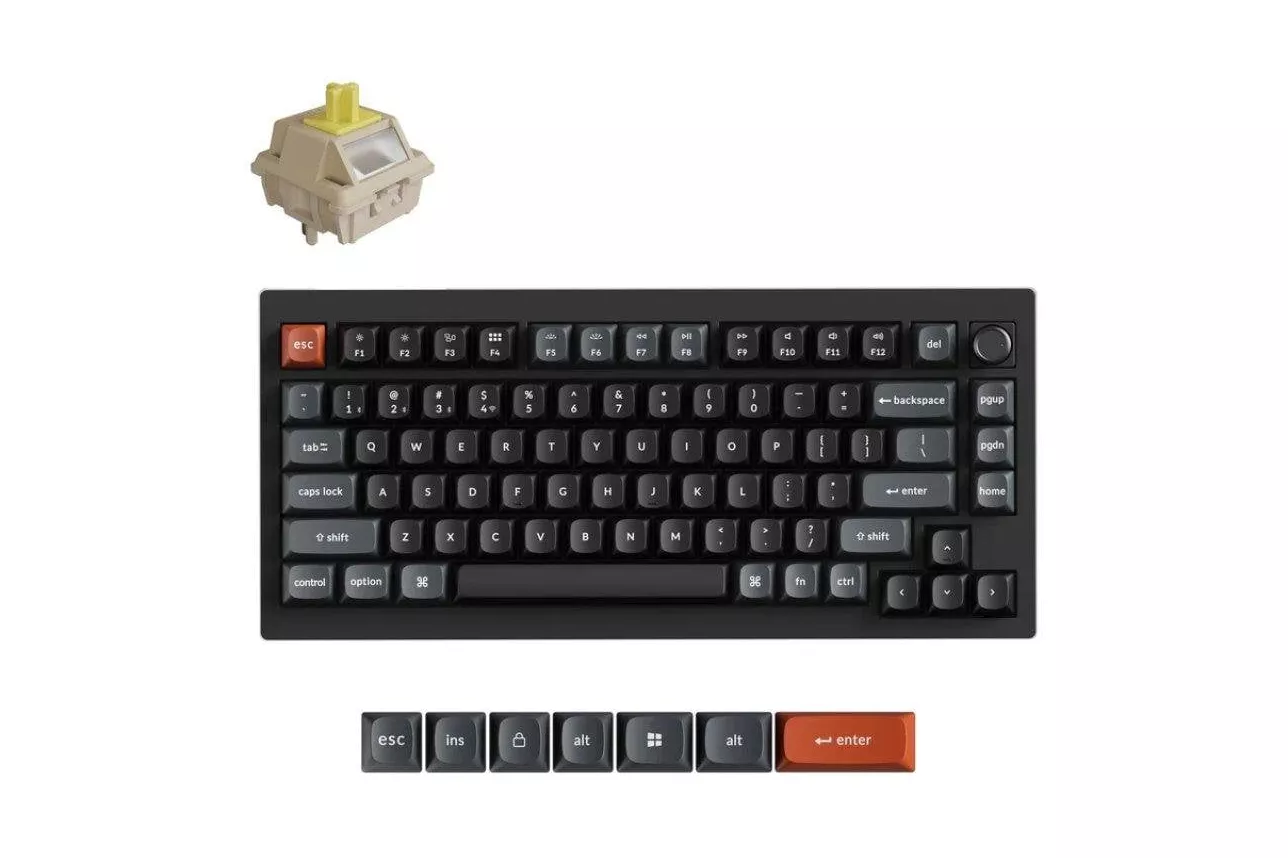 Teclado Keychron V1 Ultra 8K mec&aacute;nico inal&aacute;mbrico 75% RGB Hot-Swappable Spanish Layout