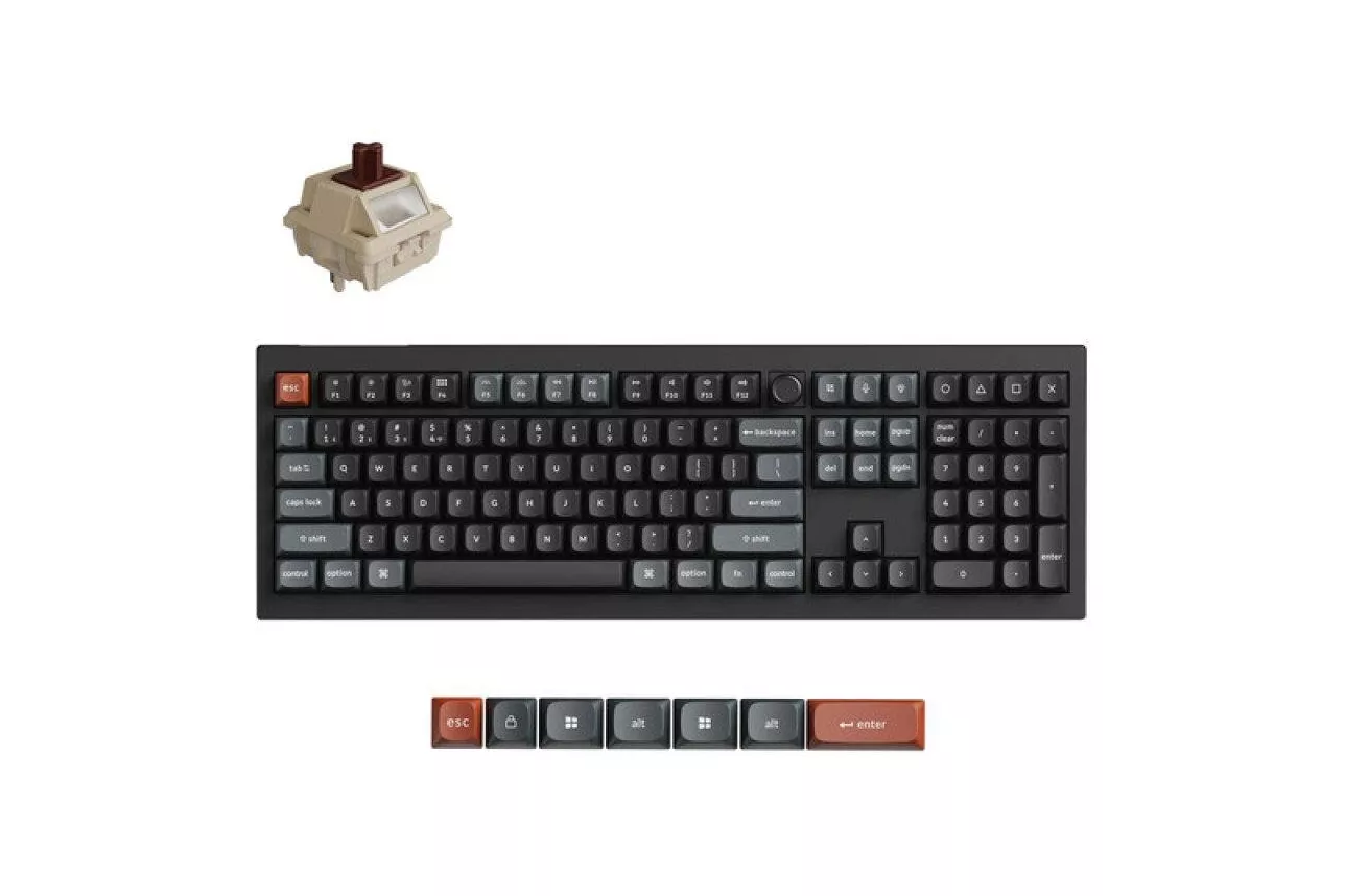 Teclado Keychron V6 Ultra 8K mec&aacute;nico inal&aacute;mbrico RGB con switches Brown y layout ES