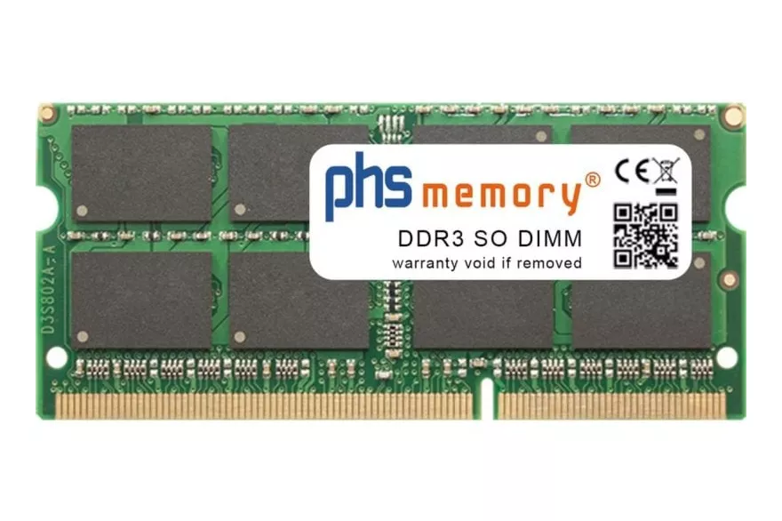 Memoria RAM PHS-memory Terra 4GB DDR3 SO-DIMM 1333MHz LPDDR3 Negro