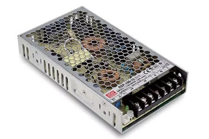 Fuente de Alimentaci&oacute;n Mean Well RSP-100-15 100,5W Eficiencia 87% Protecci&oacute;n Completa