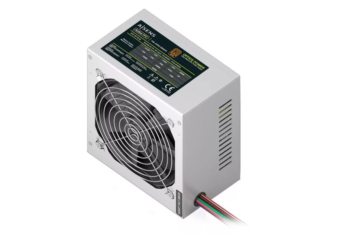Fuente de Alimentaci&oacute;n AISENS APSU-500APC 500W Certificaci&oacute;n 80 PLUS Bronze ATX blanca