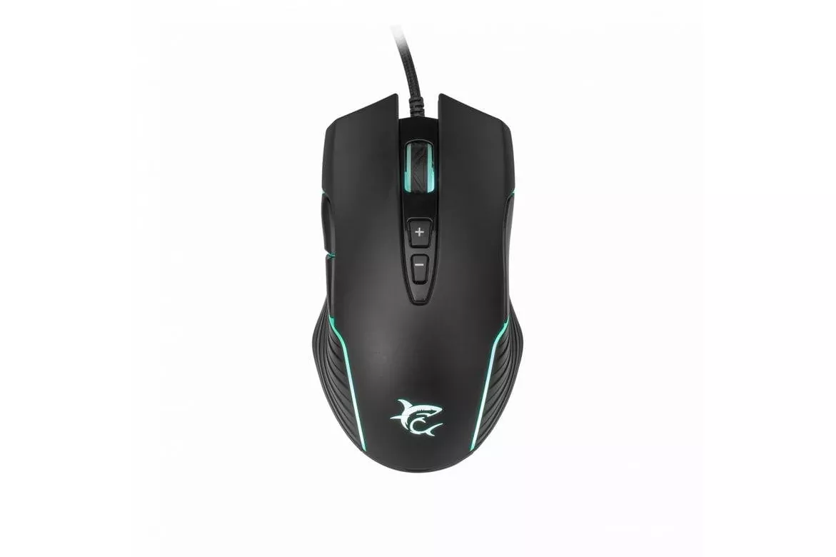 Rat&oacute;n White Shark Azarah Ambidextro USB tipo A 6400 DPI Negro Iluminaci&oacute;n RGB
