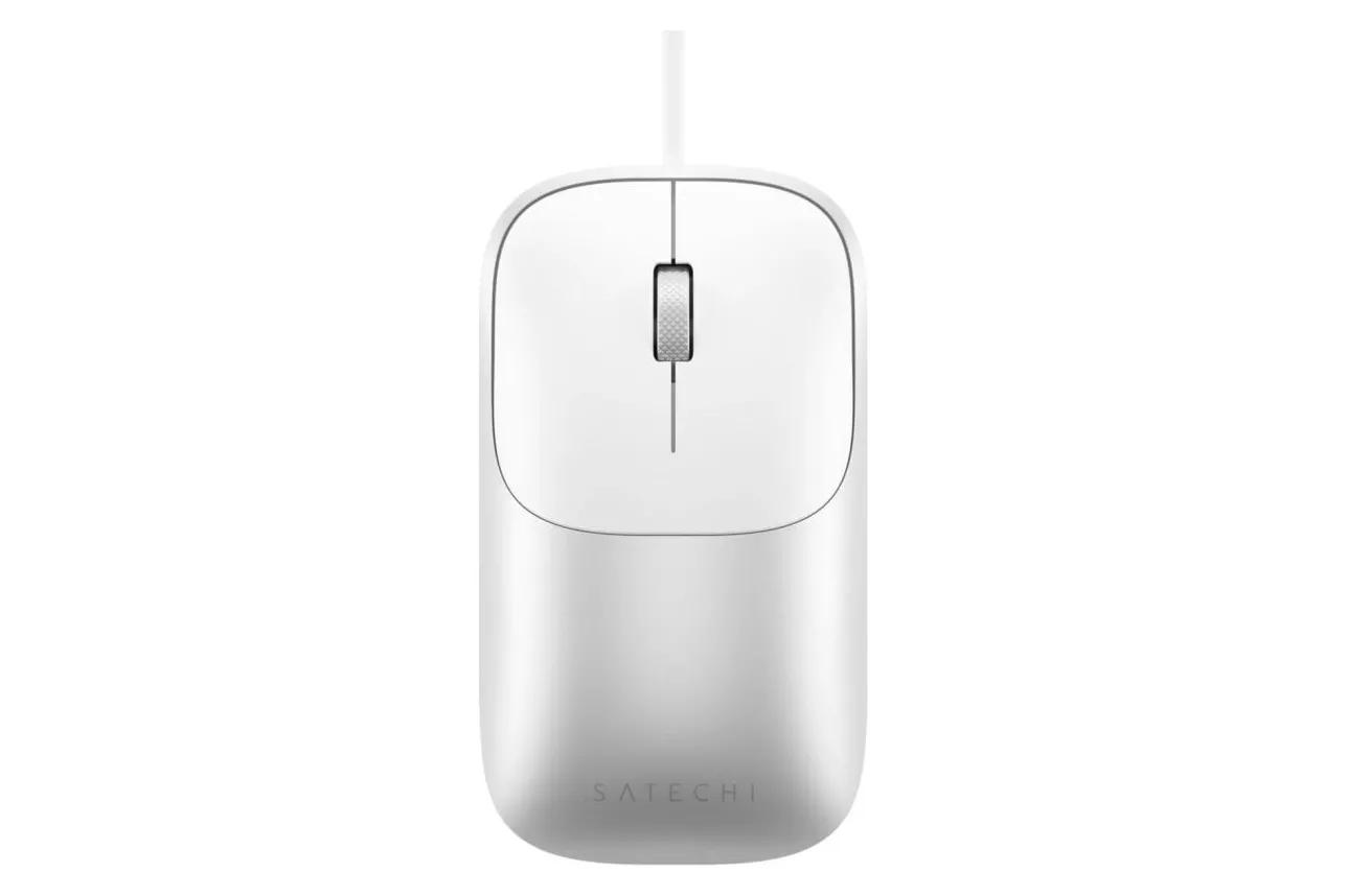 Rat&oacute;n Satechi Slim LX USB-C 1200 DPI Plata Blanco Ergonom&iacute;a ambidiestra
