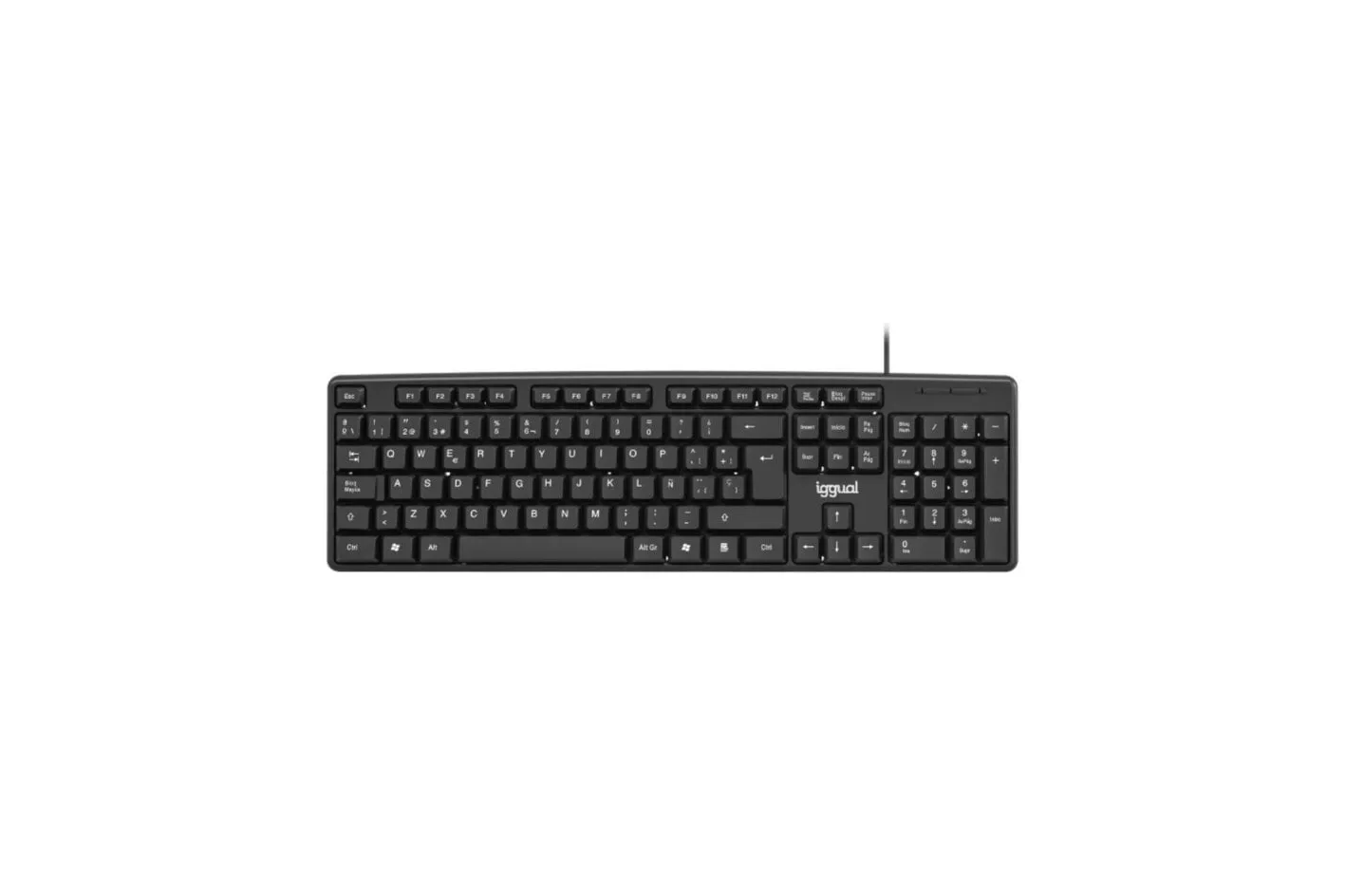 Teclado IGGUAL CK-STANDARD-105T al&aacute;mbrico USB QWERTY completo negro