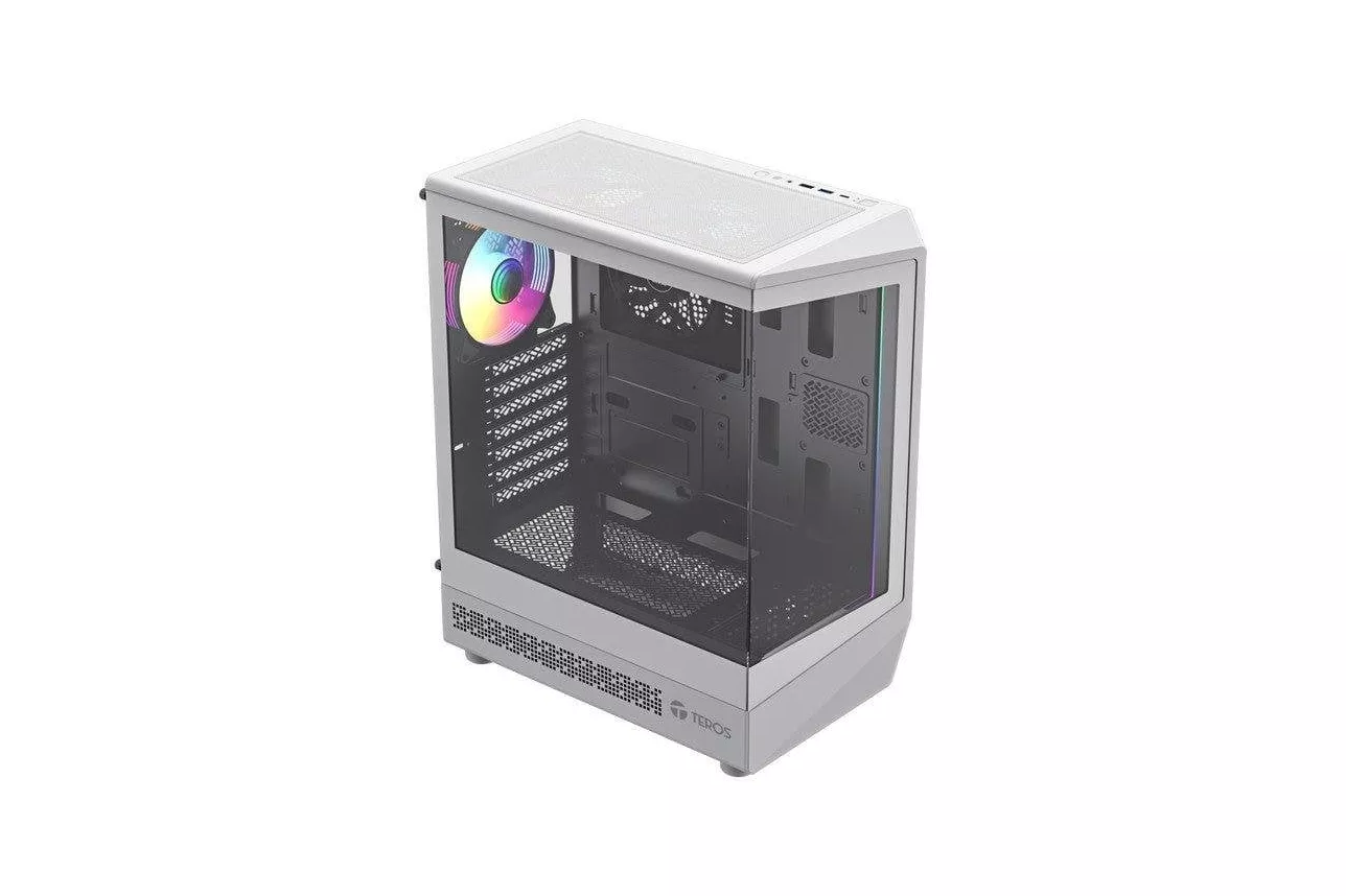 Caja PC TEROS TE-1322G ATX Gaming Blanca Frontal ARGB Cristal Templado