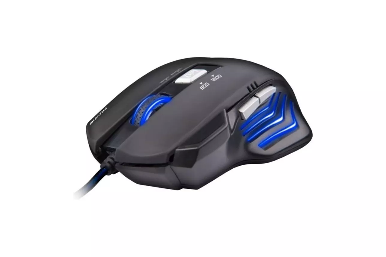 Rat&oacute;n C-Tech Akantha Gaming USB 2400 DPI Azul 6 Botones Programables