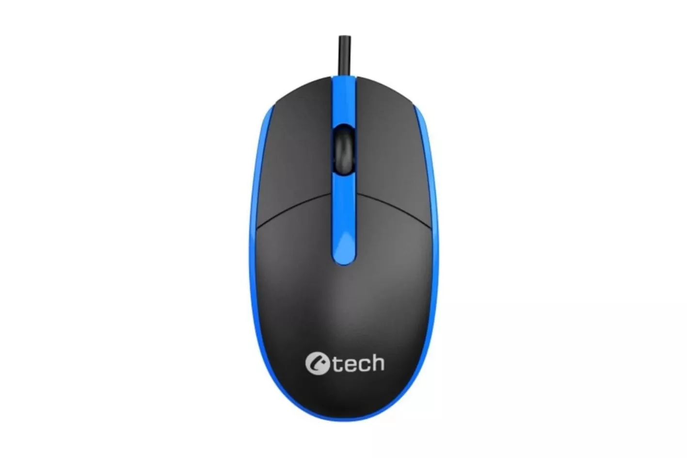 Rat&oacute;n C-Tech WM-10B cable USB 1200 DPI azul y negro con scroll