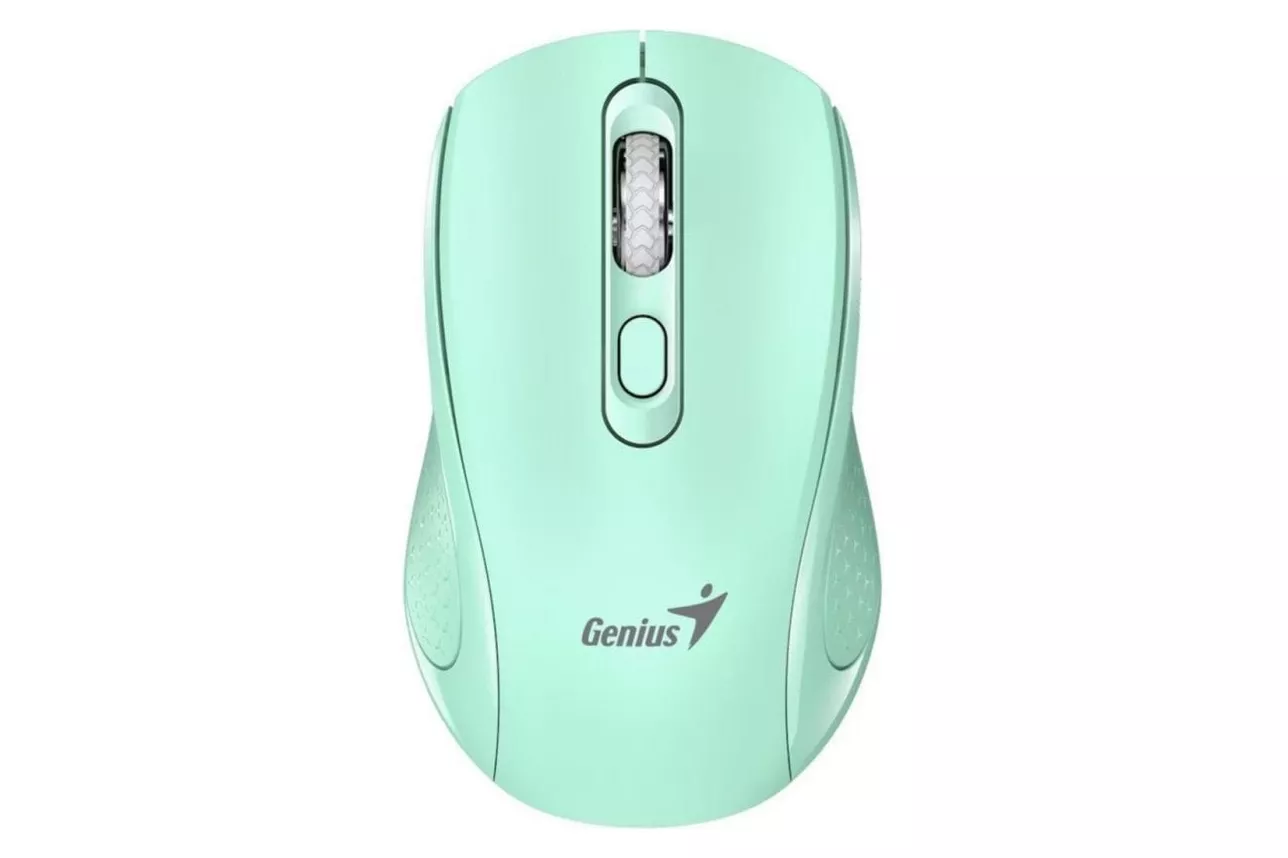 Rat&oacute;n Genius NX-8025S inal&aacute;mbrico 1200 DPI verde aquamarina con Copilot