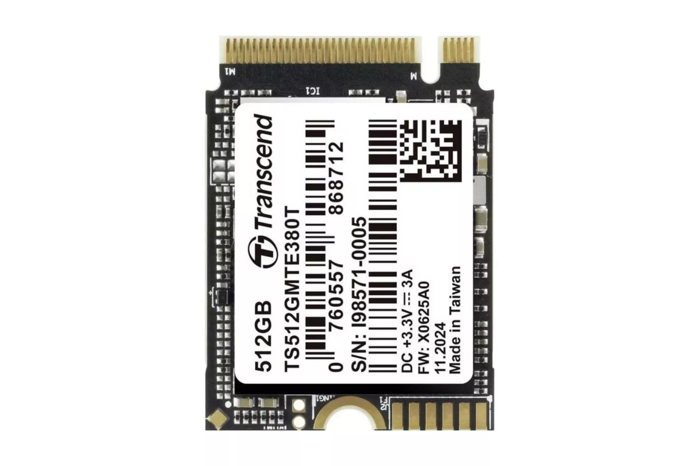 Disco Duro Transcend TS1TMTE380T 1TB M.2 SSD PCIe NVMe 3300MB/s