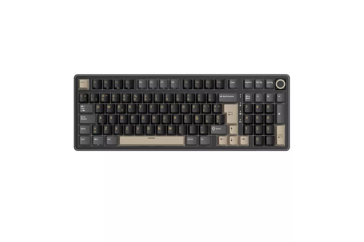 Teclado Royal Kludge RKR98 Pro ISO-ES RGB Hot-Swappable Switch Beige Phantom