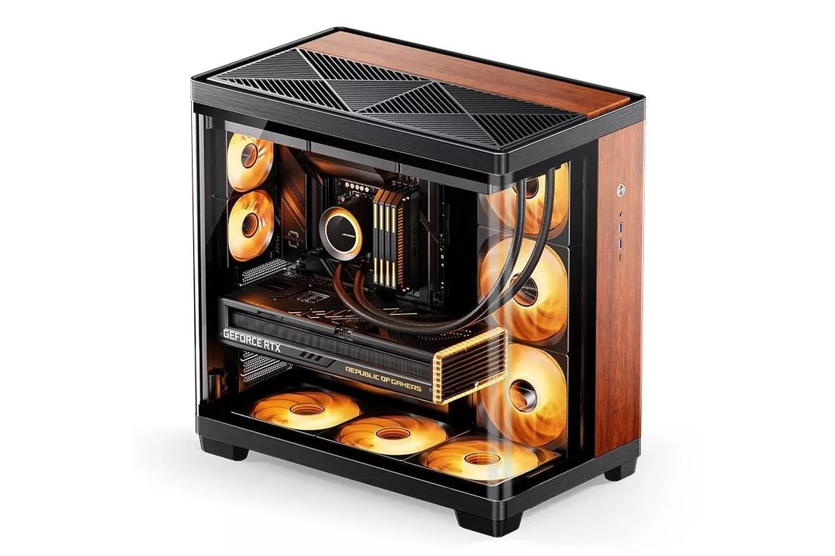 Caja PC Jonsbo TK-4 Wood ATX Torre Negro/Acero/Madera