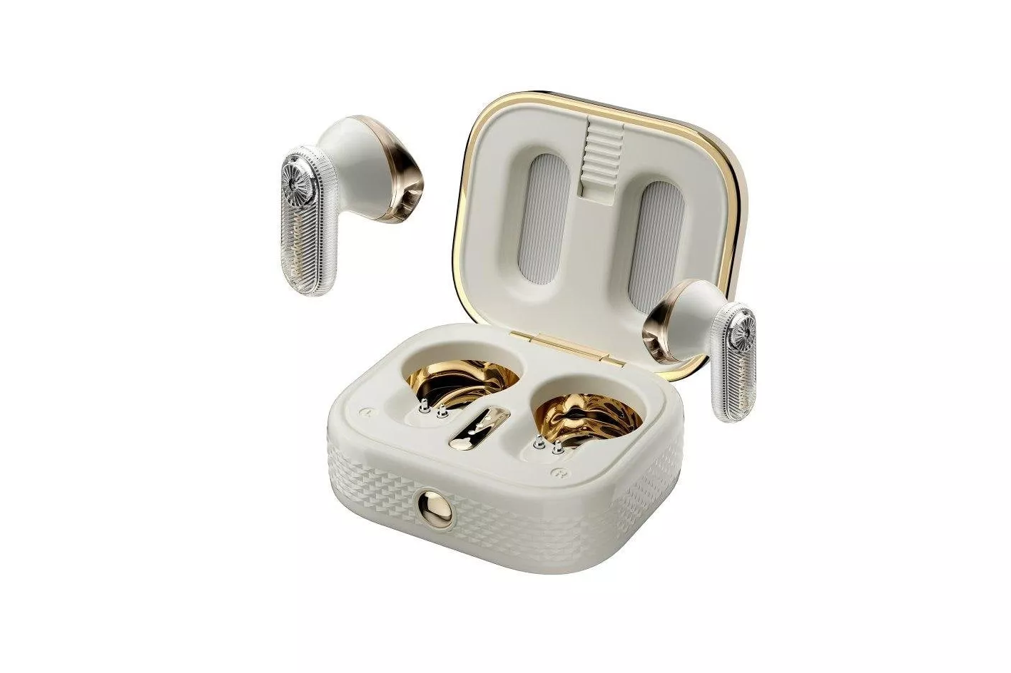 Auriculares Blackview Airbuds K2 inal&aacute;mbricos Bluetooth 6.0 para ni&ntilde;os dise&ntilde;o mascota blanco dorado
