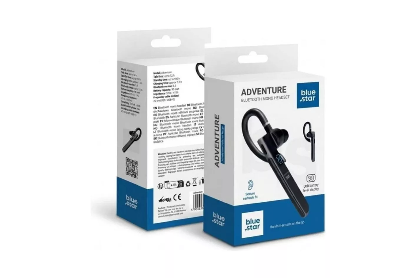 Auriculares Blue Star Premier Adventure inal&aacute;mbricos Bluetooth 5.3 mono con micr&oacute;fono negro